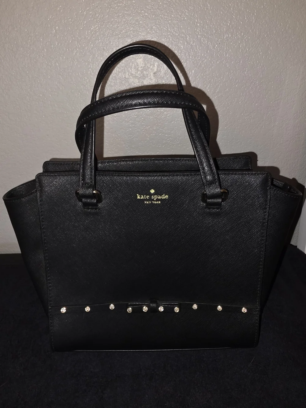 Kate Spade Laurel Way Jeweled Small Hadlee Black Satchel & Crossbody